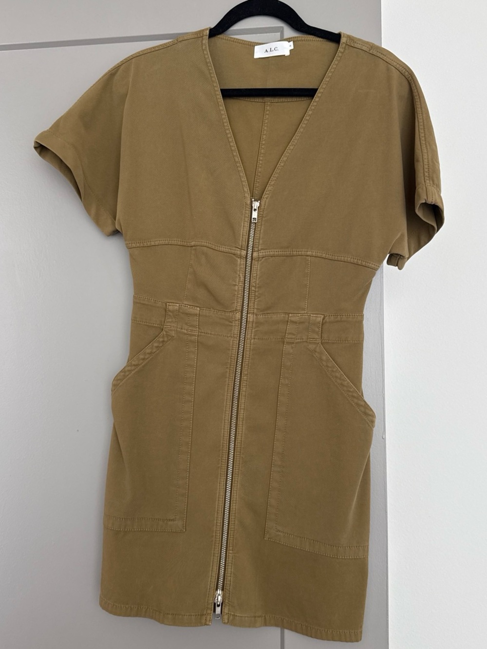 A.L.C. Women's Zip-Front Utility dress in Camel